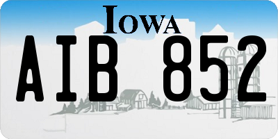 IA license plate AIB852