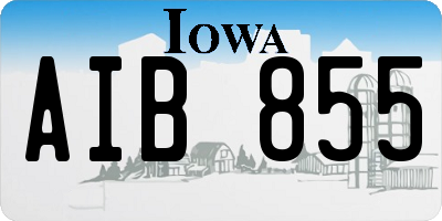 IA license plate AIB855
