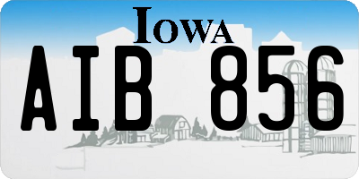 IA license plate AIB856
