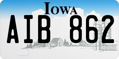 IA license plate AIB862