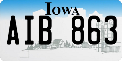 IA license plate AIB863