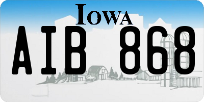 IA license plate AIB868