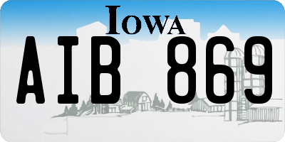 IA license plate AIB869