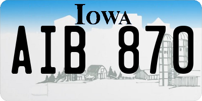 IA license plate AIB870
