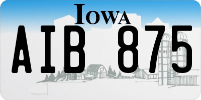 IA license plate AIB875