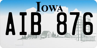 IA license plate AIB876