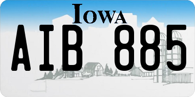 IA license plate AIB885