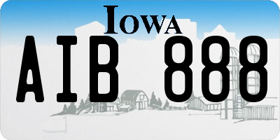 IA license plate AIB888