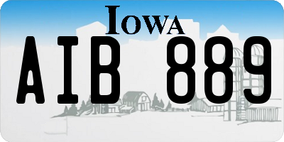 IA license plate AIB889