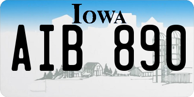 IA license plate AIB890