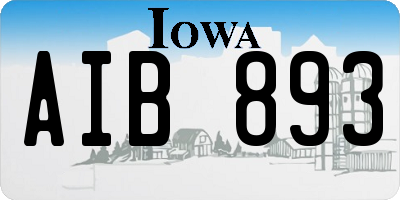IA license plate AIB893