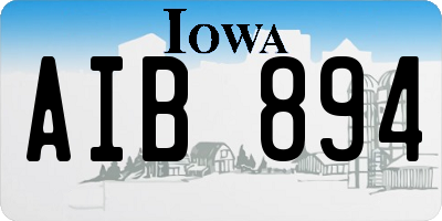 IA license plate AIB894