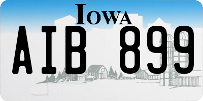 IA license plate AIB899