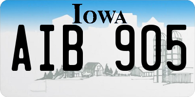IA license plate AIB905