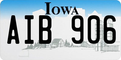 IA license plate AIB906