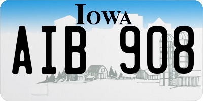 IA license plate AIB908