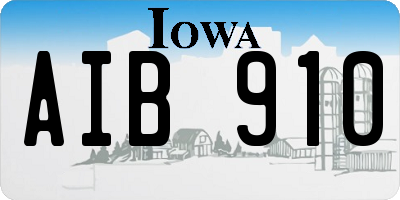 IA license plate AIB910