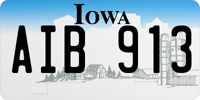 IA license plate AIB913