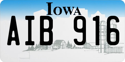 IA license plate AIB916