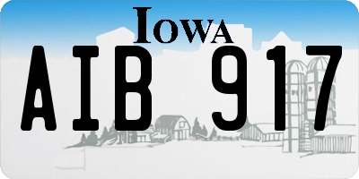 IA license plate AIB917