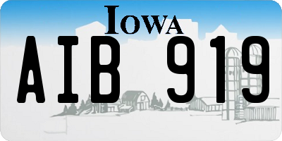 IA license plate AIB919