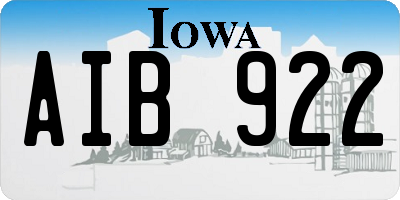 IA license plate AIB922