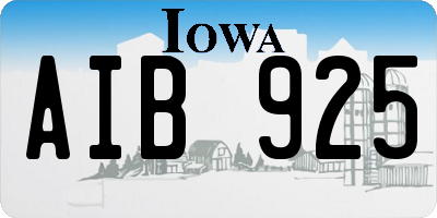 IA license plate AIB925