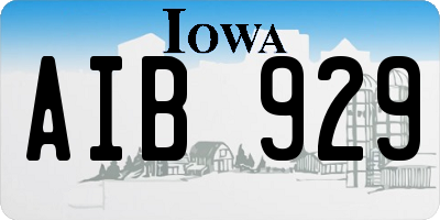 IA license plate AIB929
