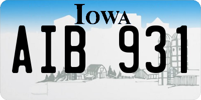 IA license plate AIB931