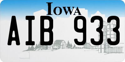 IA license plate AIB933