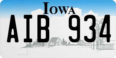IA license plate AIB934