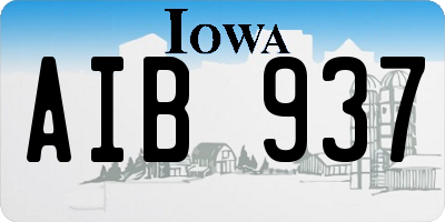 IA license plate AIB937