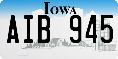 IA license plate AIB945