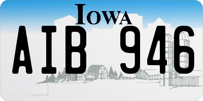 IA license plate AIB946