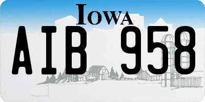 IA license plate AIB958