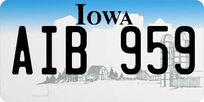IA license plate AIB959