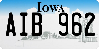 IA license plate AIB962