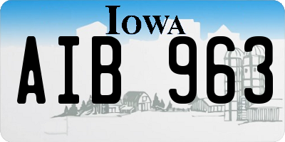IA license plate AIB963
