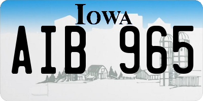 IA license plate AIB965