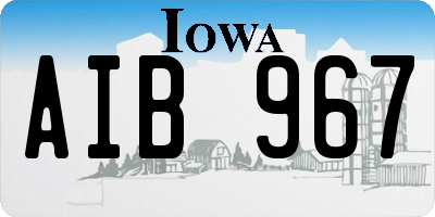 IA license plate AIB967