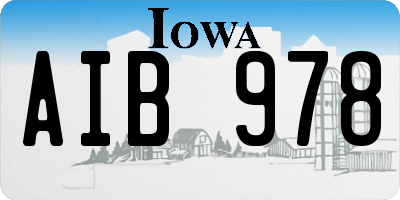 IA license plate AIB978