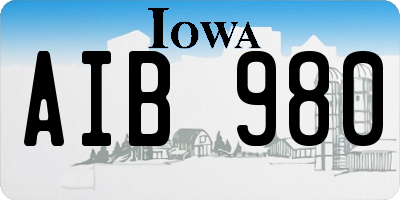 IA license plate AIB980