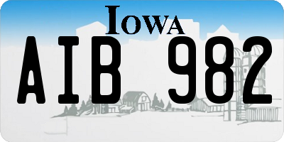 IA license plate AIB982