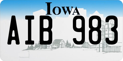 IA license plate AIB983