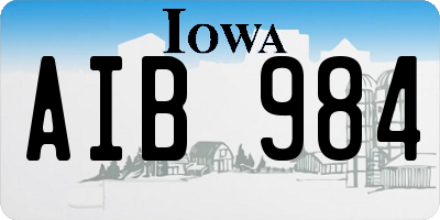 IA license plate AIB984