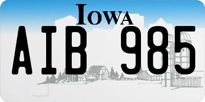 IA license plate AIB985