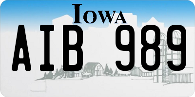 IA license plate AIB989