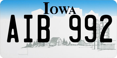 IA license plate AIB992