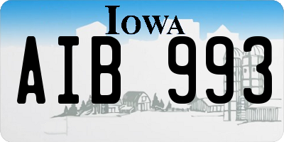 IA license plate AIB993