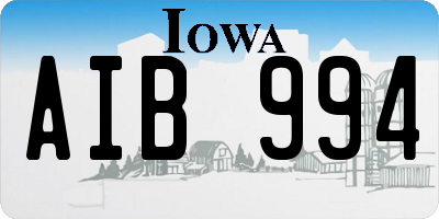 IA license plate AIB994